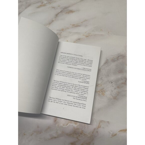 Crimson Cowboy Alabama Sherman Williams Signed 1st Ed PB Book Dallas Cowboys NFL - Picture 8 of 14